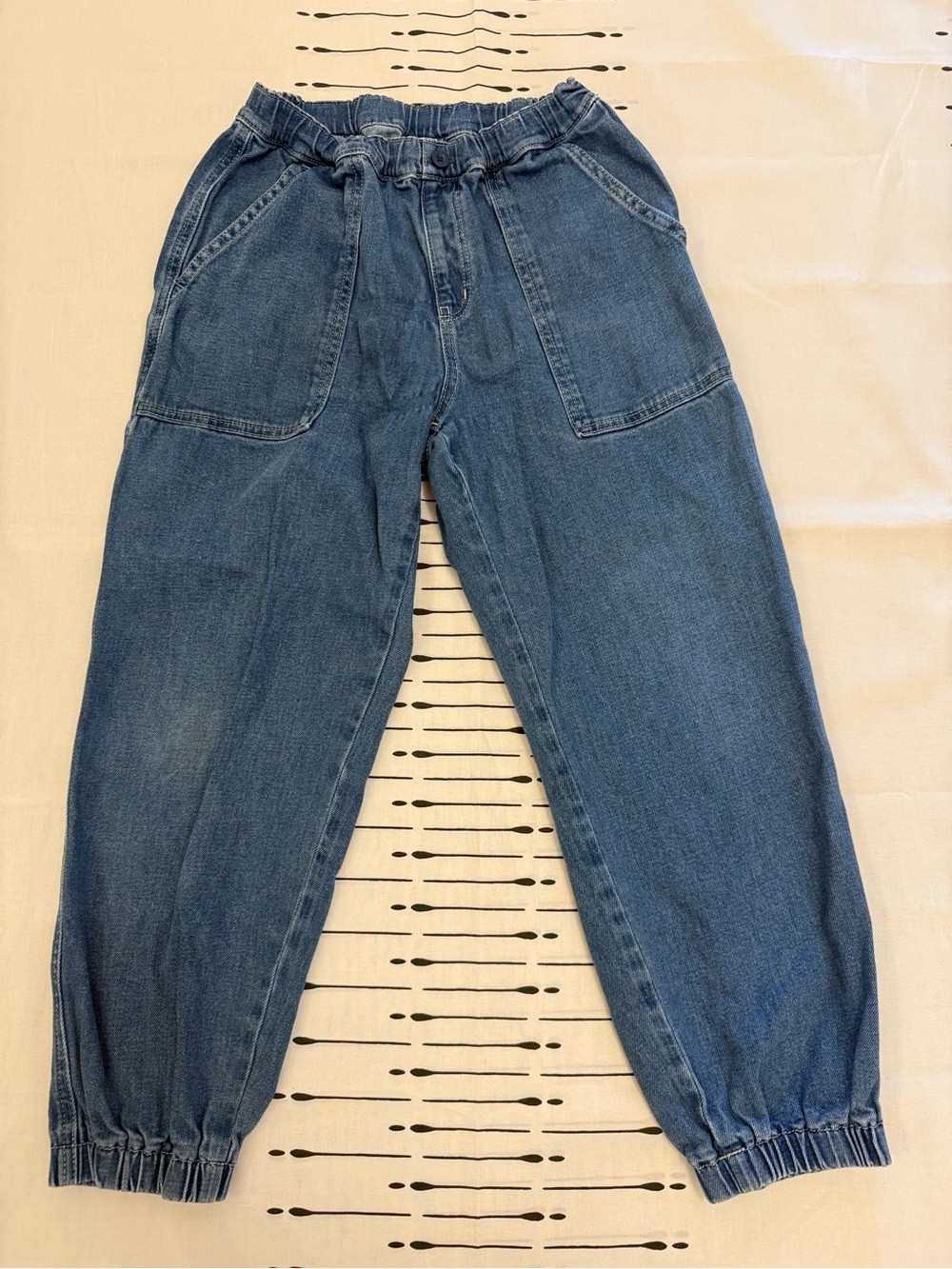 Uniqlo Boy’s Relaxed Elastic-Waist Blue Denim Jogger Jeans